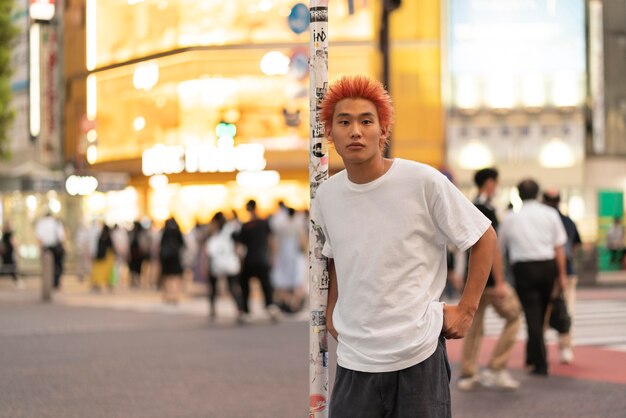 Urban portrait of young ginger man