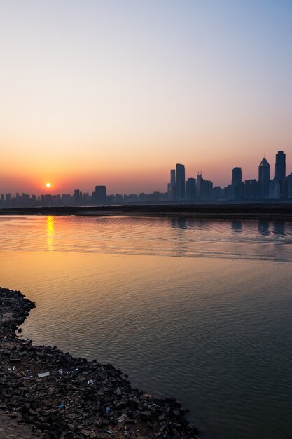 urban skyline with cityscape