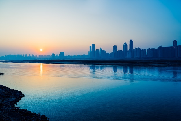 urban skyline with cityscape