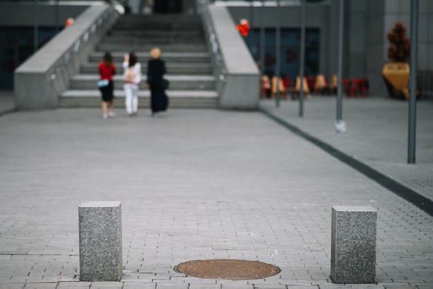 Free photo urban street with modern architecture