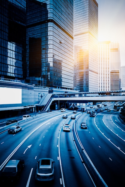 urban traffic with cityscape