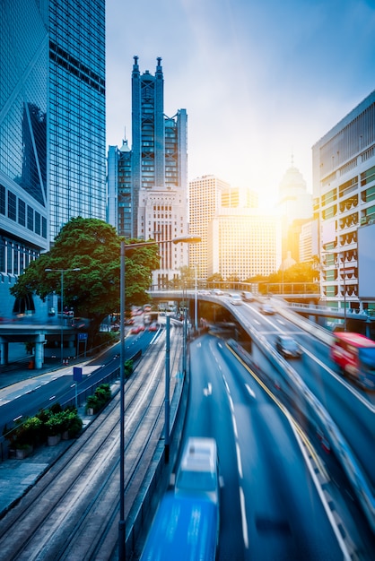 urban traffic with cityscape