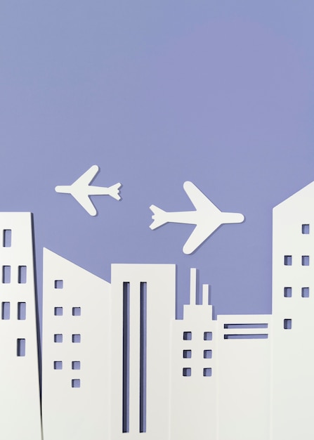 Free photo urban transport concept with planes