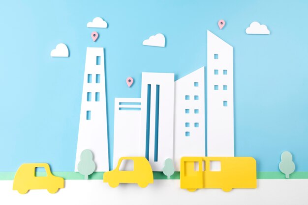 Free Photo urban transport concept with vehicles