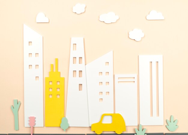 Free Photo urban transport concept yellow car