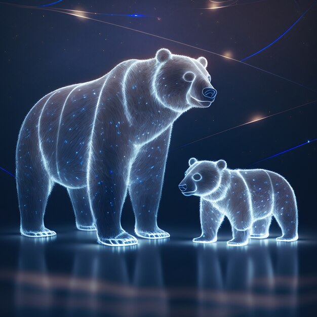 Free photo ursa major and ursa minor constellations