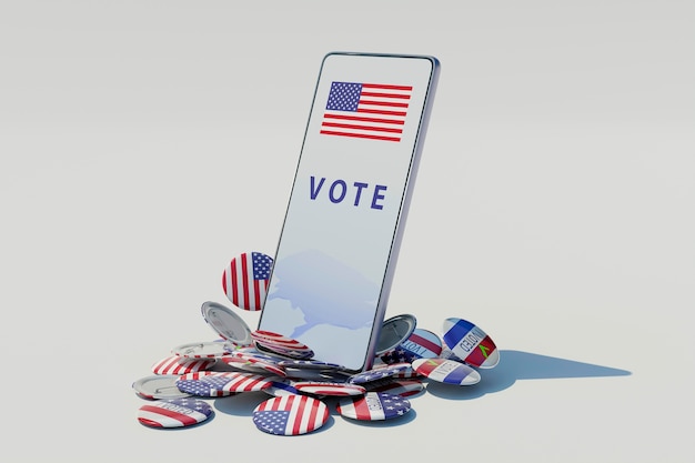 Free photo us elections concept with america flag