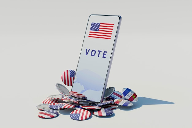選挙コンセプト アメリカ国旗