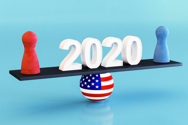 Us elections concept with american flag