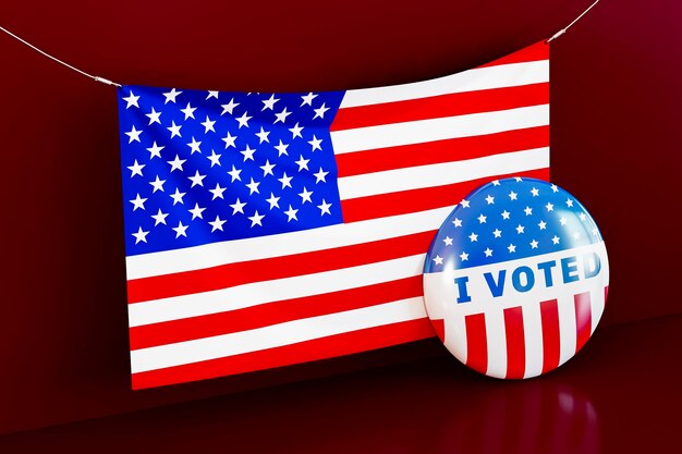 미국 국기와 미국 선거 개념
