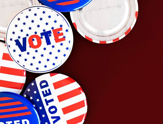 Us elections vote concept with flag