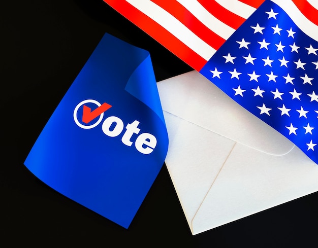 무료 사진 플래그와 함께 미국 선거 투표 개념