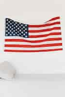 Free photo us flag on wall