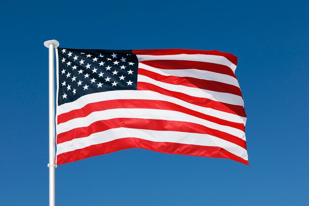 USA banner and blue sky in summer