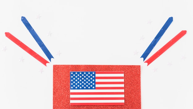 リボンとベルベットのアメリカ国旗 無料の写真