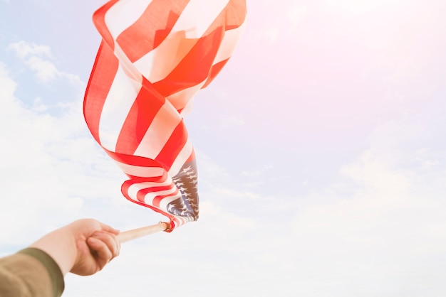 Free photo usa flag waving by wind