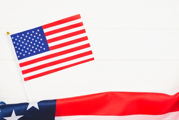 USA flags on white background