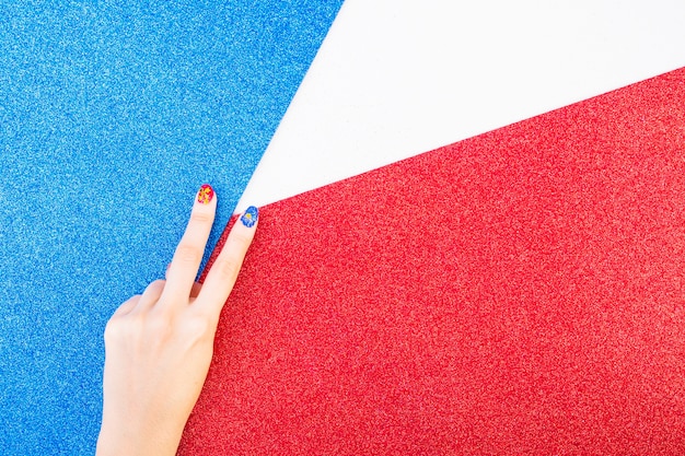 Usa independence day background with fingers