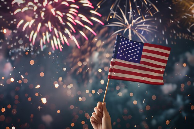 Free photo usa independence day celebration with flag