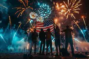 Free photo usa independence day celebration with flag