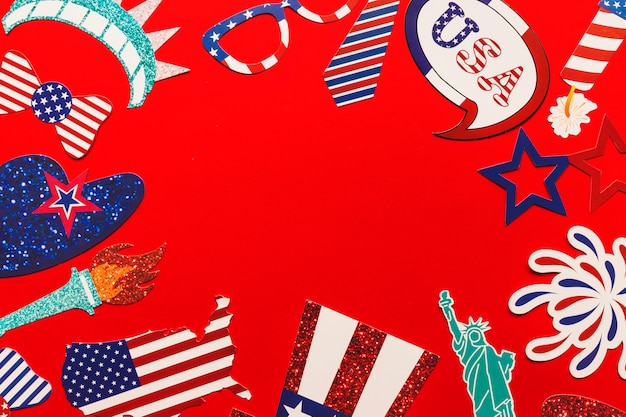 Free Photo usa independence day composition with copyspace in middle