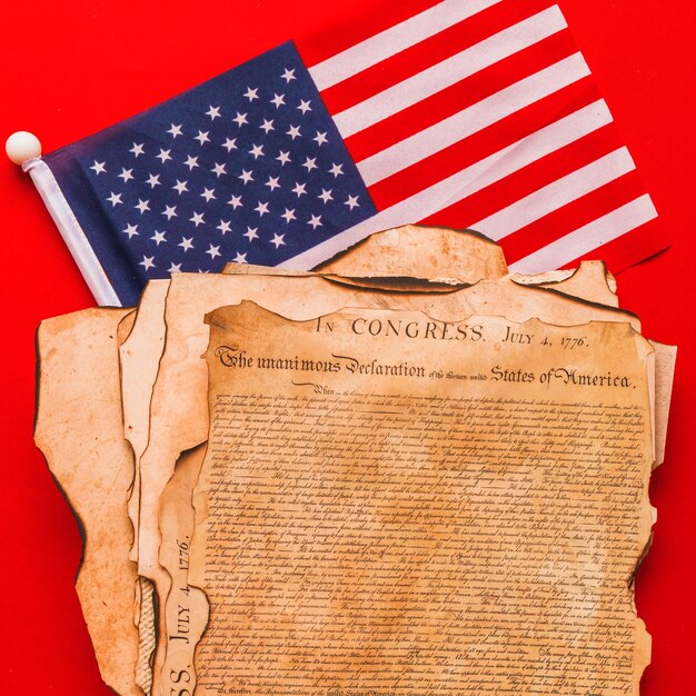 Usa independence day composition with declaration