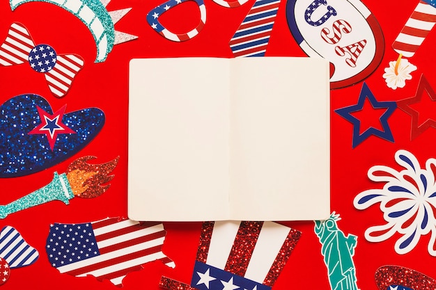 Usa independence day composition with paper