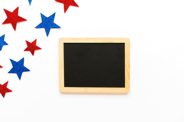 Usa independence day composition with slate and stars