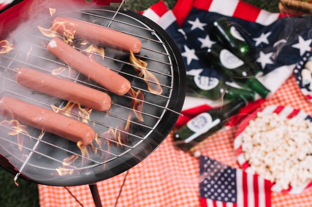 Usa independence day concept with barbecue