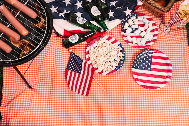 Usa independence day concept with barbecue