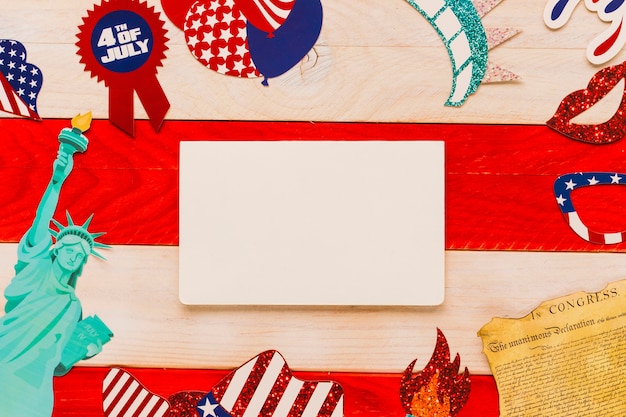 Usa independence day concept with blank paper