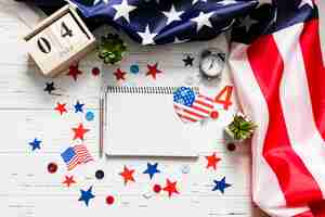 Free photo usa independence day concept with notepad