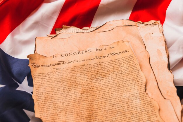 Usa independence day concept with old declaration