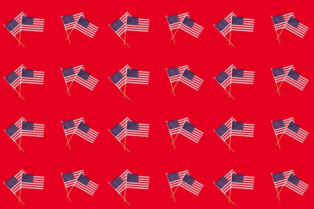 Usa independence day concept with pattern of flags