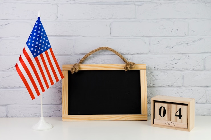 मुफ़्त फोटो usa independence day concept with slate