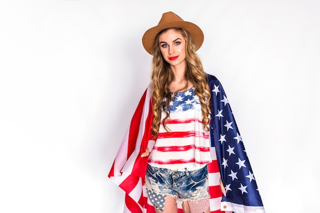 Usa independence day concept with woman