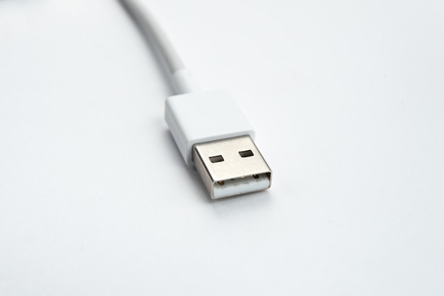 Free photo usb cable over white isolated background