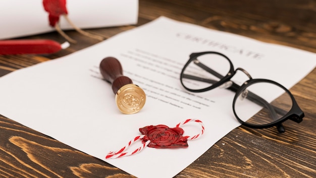 Using wax seal for graduation diploma certificate