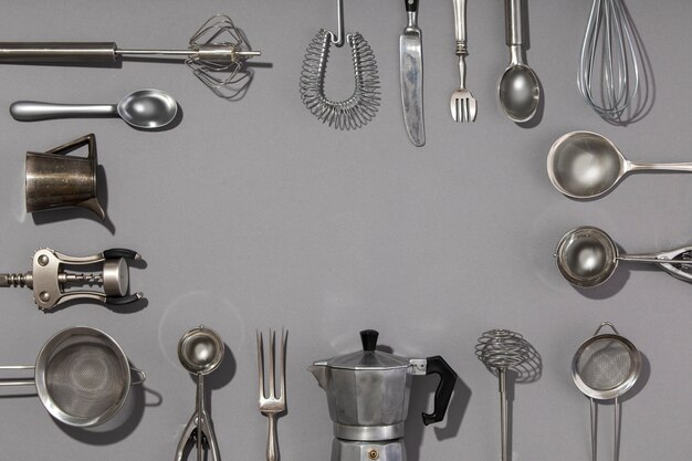 Utensils composition arrangement with copy space