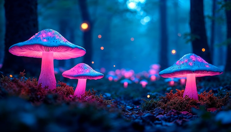 Free Photo utopic iridescent forest landscape
