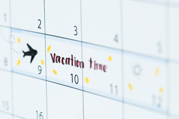 Free photo vacation calendar reminder