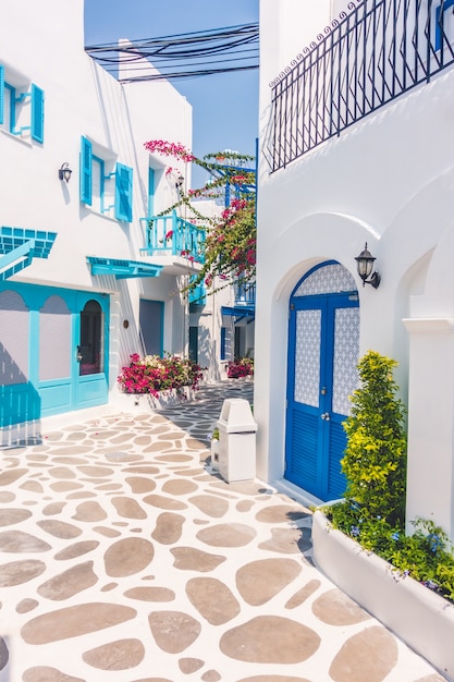 Free photo vacation greece white traditional house