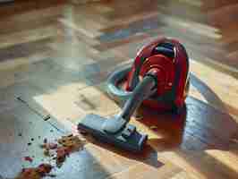 Free photo vacuum cleaner tackling heavily soiled floor