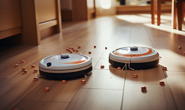 Free photo vacuum cleaner tackling heavily soiled floor