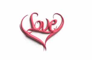 Foto gratuita san valentino amore calligrafico illustrazione 3d design.