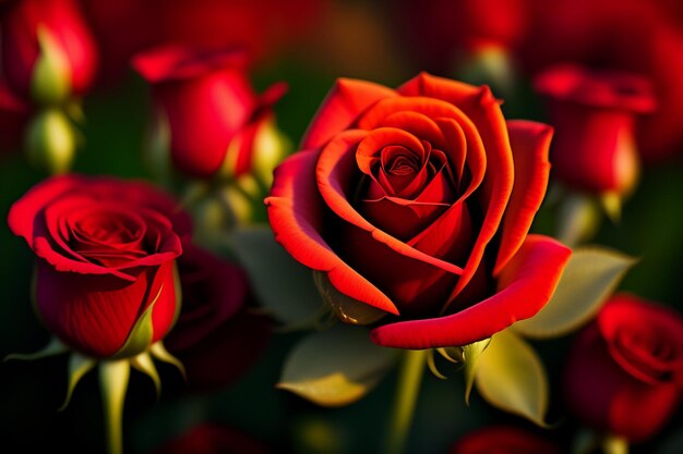 Valentine red rose is the symbol of love