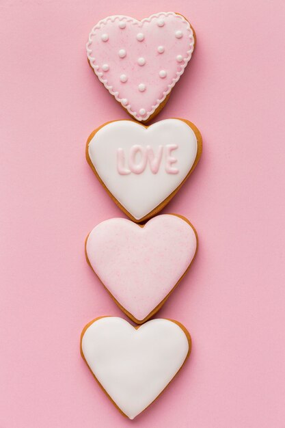 Valentine's day concept with delicious cookies