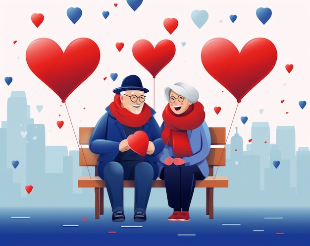Free photo valentine's day digital art with romantic couple