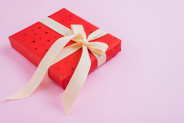 Valentine's day gift with delicate ribbon