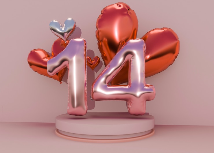 Free Photo valentine's day sales with balloons